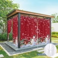thumbnail image 2 of Outdoor Curtains for Patio Waterproof, Christmas Snowman Grommet Gazebo Curtains Drapes for Porch, Pergola,Backyard,Outside, Privacy Panel 54 x 84 Inch, Red Farm Truck Xmas Tree Snowflake, 2 of 9
