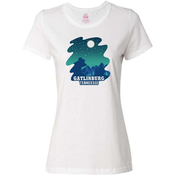 Inktastic Smoky Mountains Gatlinburg Tennessee with Bear Women's T-Shirt