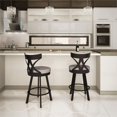 thumbnail image 2 of Amisco Washington 26" Swivel Stool - Taupe Gray Faux Leather/Dark Brown Metal, 2 of 4