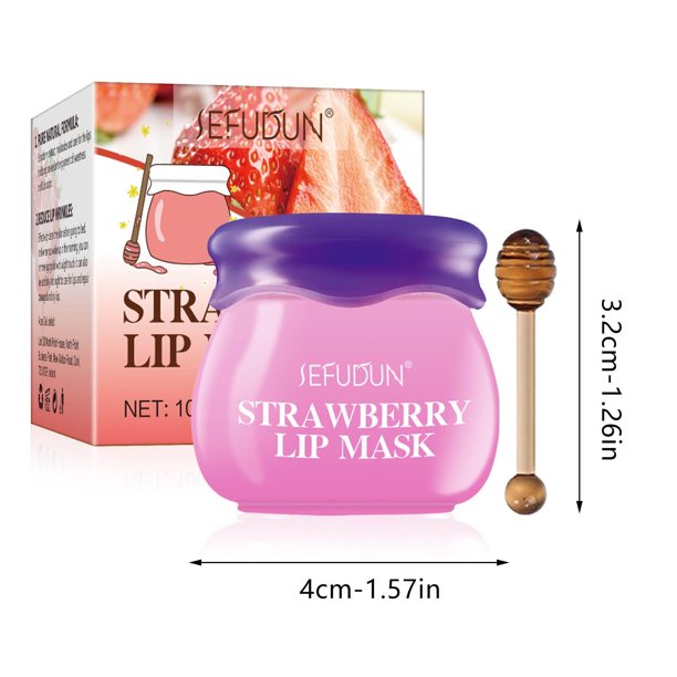 Fiudx Liquidación De Ofertas Flash Mascarilla Labial De Fresa Bálsamo Labial Hidratante De Propóleo - Mascarilla Labial Hidratante Exfoliante Labial Agrietado