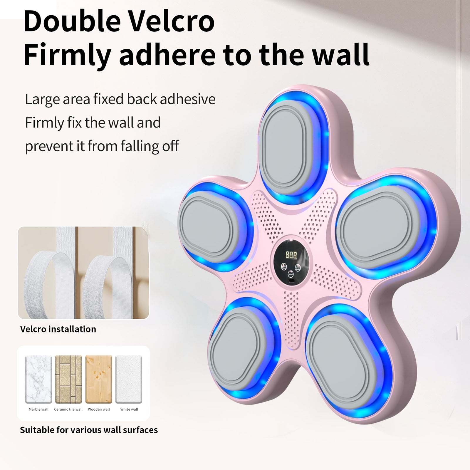 Bluetooth Smart Boxing Training Machine With Data Cable,Instruction Manual, 2 Tape Straps,Wall Target Punching Workout for Kids,Suitable for Home, Office, Gym