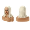 thumbnail image 3 of Unique Bargains Lace Front Wigs for Women 12" White Medium Long Straight Bob with Wig Cap, 3 of 6