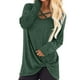 thumbnail image 2 of Camisa de mujer con cuello cruzado, manga larga, suelta, informal, para otoño, verde, L, 2 of 5