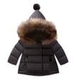 thumbnail image 3 of Baby Boys Girls Down Jacket Toddler Winter Warm Puffer Down Coat Cotton Hooded Fur Snowsuit, 3 of 4