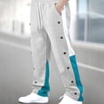 thumbnail image 2 of Zszcpp Wide Leg Pants Men'S Long Latest Color Matching Side Breasted Straight Stylish Button Trousers Casual Trouser, 2 of 5