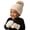 Beige Faux Fur Pom (0-9 mo), variant on Baby Girl Winter Hat and Mittens Set Infant 0-9 - Navy String Pom (0-9 mo)
