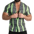 thumbnail image 3 of Camisas Para Hombre SLIM FIT NEGOCIO TENDENCIA PERSONALIDAD MODA ESTAMPADO CAMISA DE MANGA CORTA HOMBRE (A, L), 3 of 4