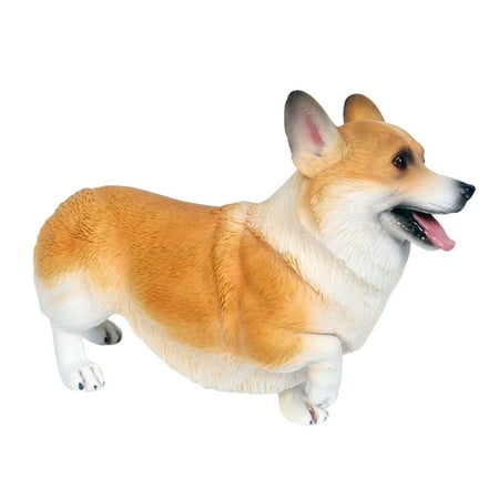 

1PC Simulated Welsh Corgi Model Toys Creative Animal Model Decor Plastic Welsh Corgi Model Toy Lifelike Dog Model Toy Interesting Kids Cognitive Toy for Kids Child Playing White Yellow