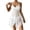 #0177-White, variant on Karight Womens Halter Neck Swimdress One Piece Swimsuit Twist Front Sheer Mesh Asymmetrical Hem Bathing Suit Swimwear