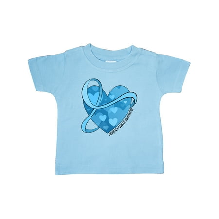 

Inktastic Prostate Cancer Awareness Light Blue Ribbon Around Heart Gift Baby Boy or Baby Girl T-Shirt