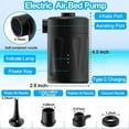 thumbnail image 5 of SkyAuks Electric Air Pump, Rechargeable Portable Pump for Inflatables Couch, Pool Floats, Blow up Pool Raft Bed Boat Toy, Wireless Quick-Fill AC Inflator Deflator with 3 Nozzles, One Size, Black, 5 of 8