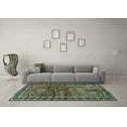 thumbnail image 3 of Ahgly Company Machine Washable Indoor Rectangle Persian Turquoise Blue Traditional Area Rugs, 7' x 9', 3 of 4