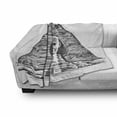 thumbnail image 3 of Egyptian Print Soft Flannel Fleece Throw Blanket, Sketch Art of Sphinx and the Pyramid Old Empire Historical, Cozy Plush for Indoor and Outdoor Use, 70" x 90", Charcoal Grey White, by Ambesonne, 3 of 6