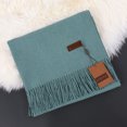 thumbnail image 1 of Bufanda de cachemira de color sólido para otoño e invierno, bufanda gruesa con forro de lana, bufanda cálida de invierno para mujer, 1 of 6