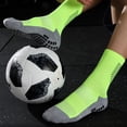 thumbnail image 6 of Elastic Anti-Shock Hygroscopic Thickened Towel Bottom Nylon Mid Tube Socks Stripe Soccer Socks Football Socks Sports Socks Men Women Socks BLACK, 6 of 8
