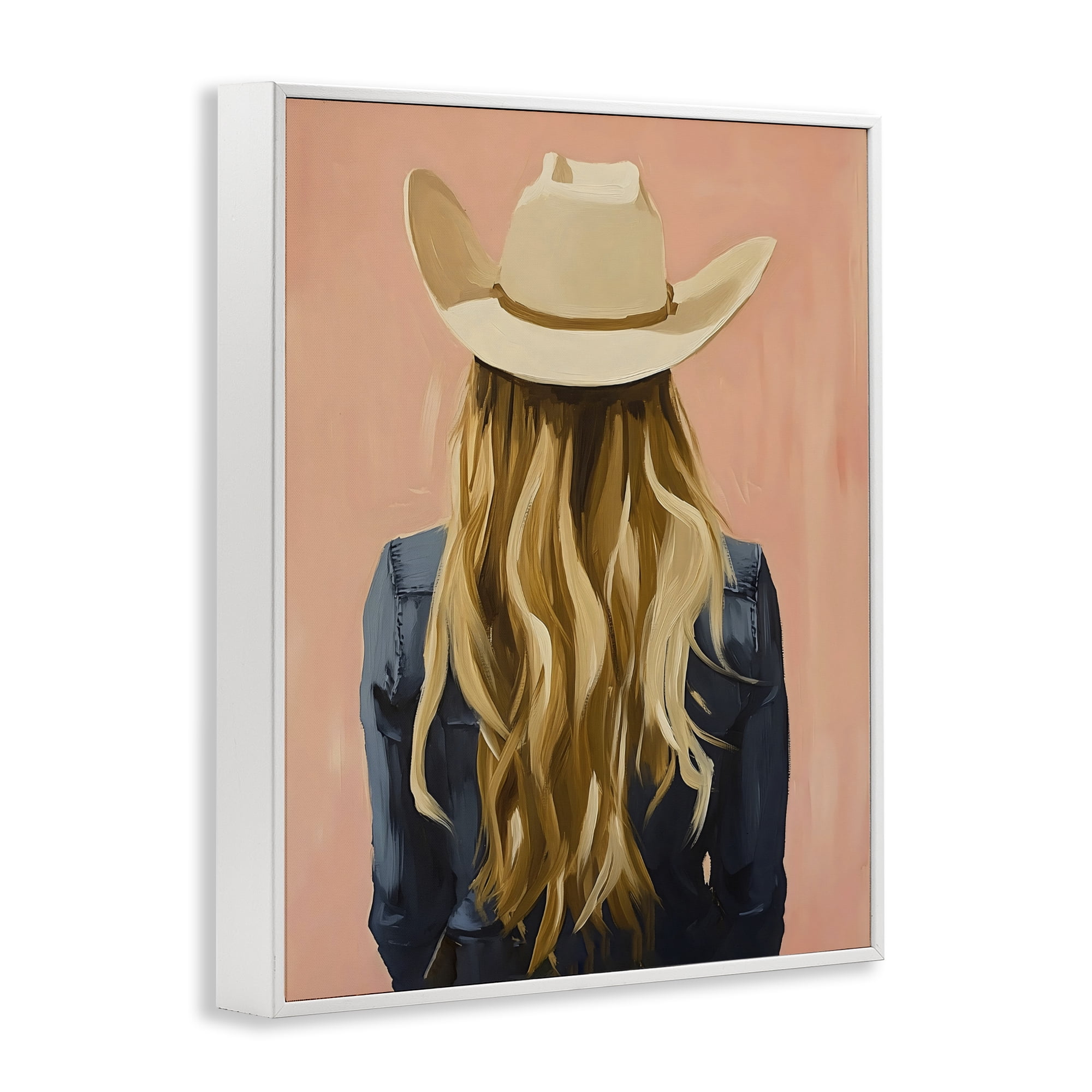 Stupell Industries Blonde Cowgirl Back View White Framed Giclee Art, design by The Prints Vibe