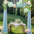 thumbnail image 4 of Elegant Sheer Chiffon Arch Curtain Wedding Arch Drape for Wedding Party, 4 of 14
