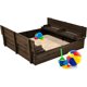 thumbnail image 1 of Songqin Large Outdoor Wooden Sand Box for Kids, Sandbox with Cover, Bench Seats Support up to 220 lbs, Bottom Liner for Drainage, Cedar Wood - Espresso, 1 of 13