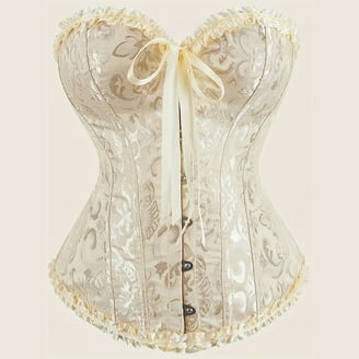 MISS MOLY Women's Lace Up Boned Plus Size Overbust Bridal Corset