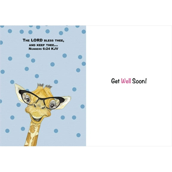 Shared Blessings Heard You Were Sick? 1 Count Funny Giraffe Get Well Card, Religious Greetings with KJV Scripture
