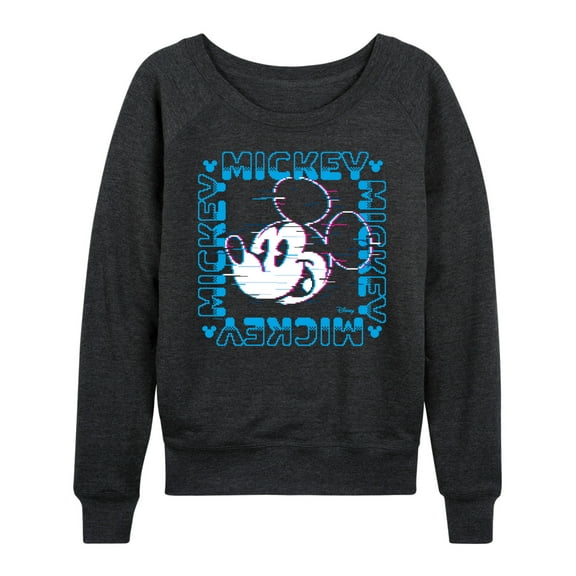 Disney - 8 Bit Mickey Name Square  - Women's Lightweight French Terry Long Sleeve Shirt