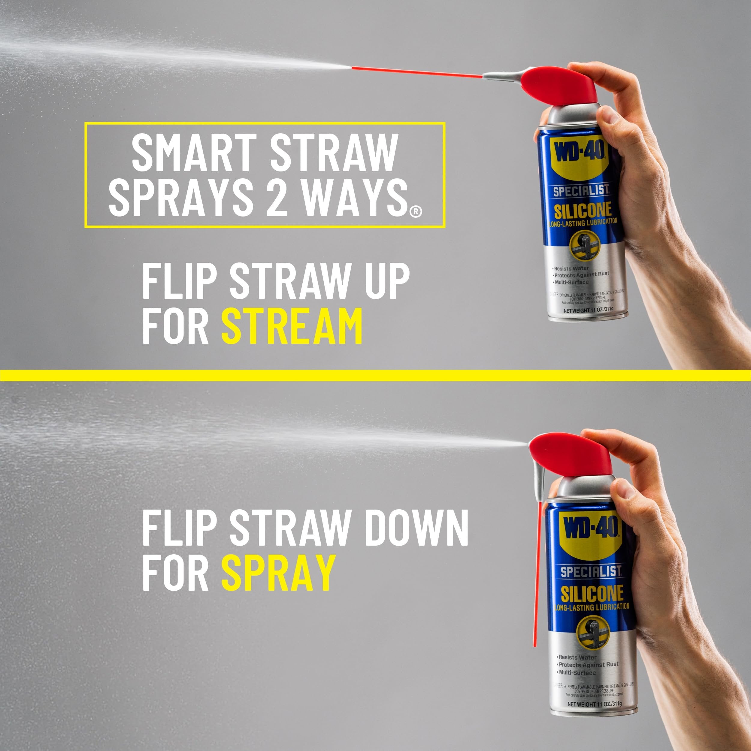 WD-40 Specialist Silicone Lubricant Spray - Smart Straw, Twin Pack, 11 oz Each