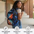 thumbnail image 4 of Chririnla Shark with Thunder & Lava Art Print Zaino per ragazze with Lightweight Multi Pockets Kids Backpack, Durable 17 Inch School Bag for Travel High School Daily Use, 4 of 10