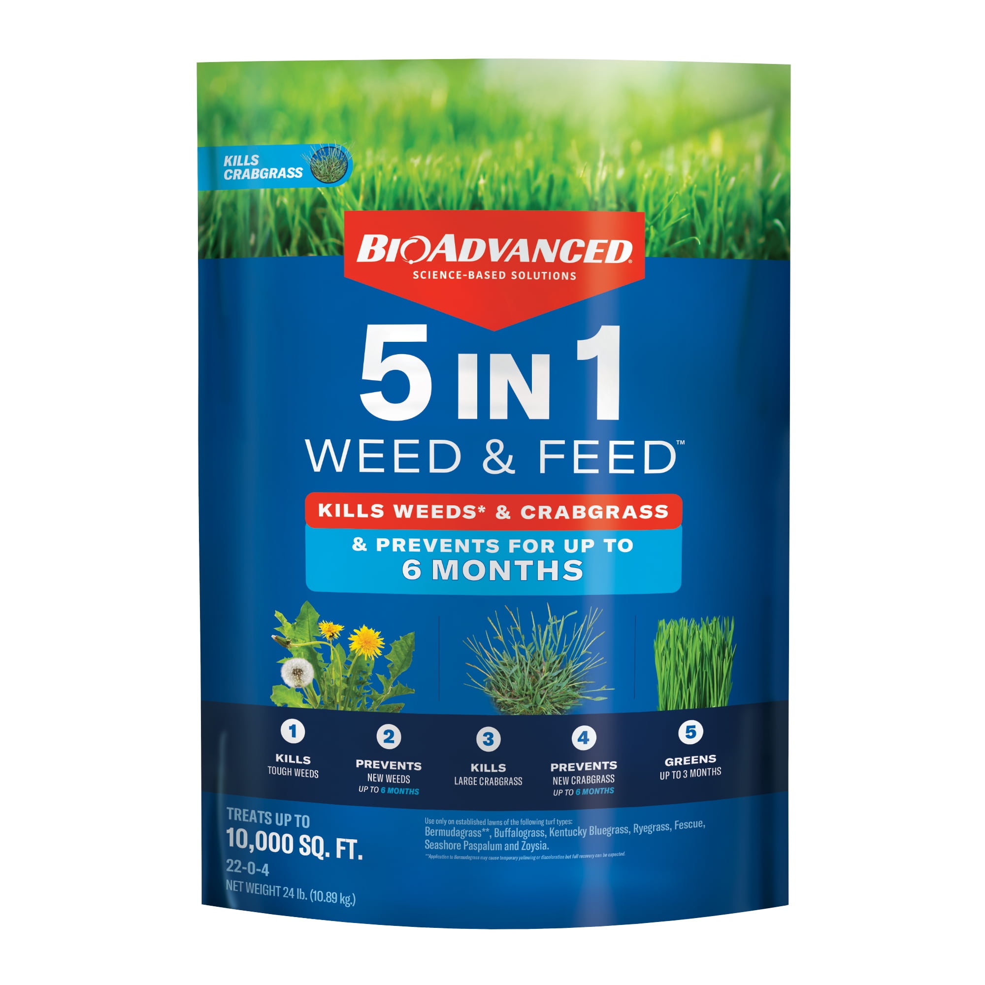 BioAdvanced 5-in-1 Weed and Feed 24 LBS