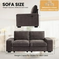 thumbnail image 2 of Harkawon 72" Modular Sofa Couch with Seats Storage, Comfy 2-Seater Chenille Fabric Loveseat for Living Room, Office, Small Space, USB Charging, Side Pockets, Couch with Removable Cover (Dark Grey), 2 of 5