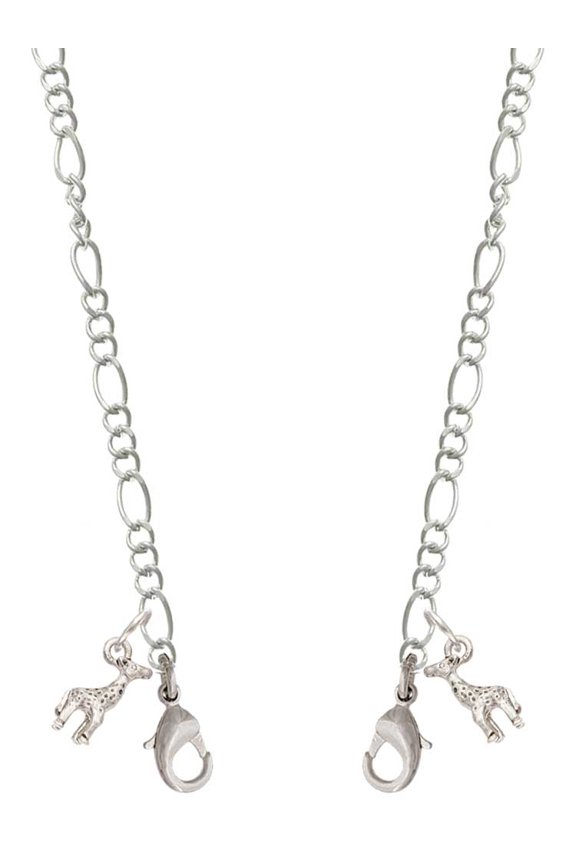 Silvertone Mini Giraffe Silvertone Face Mask Necklace