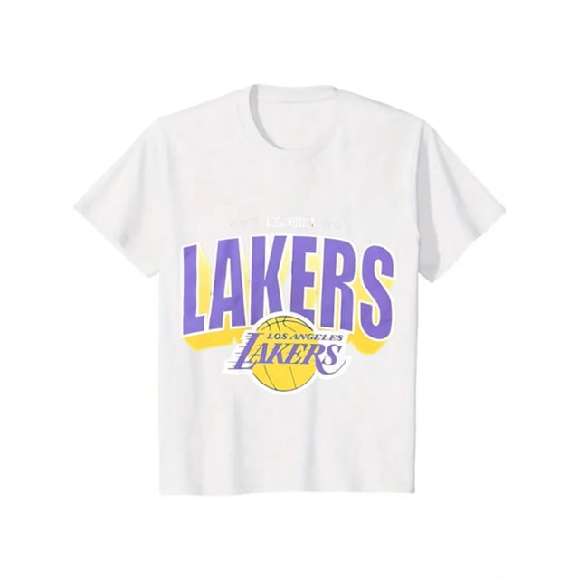 eWH Lakers, Theme, Men's, Double Sided Print, T-Shirt, Team Classic Logo With Number 47 Sport VersatileSM01