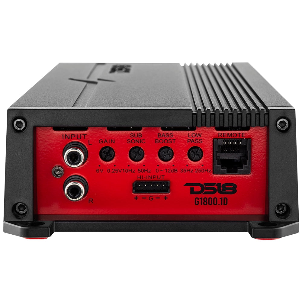 DS18 G1800.1D GEN-X 1,800-Watt-Max Monoblock Class D Amp with Wired Bass Knob