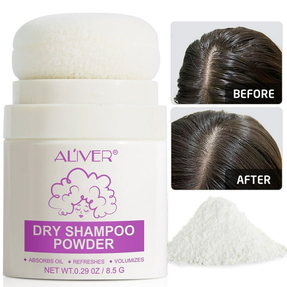Aliver Dry Shampoo Powder-Volumizing Powder Dry Shampoo for Women,Travel Size Natural Dry Shampoo-Powder Dry Shampoo for Brunette & Dark Hair,0.29 oz