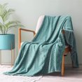 thumbnail image 1 of Cooling Blanket Flannel Fleece Throw Blanket Jacquard Weave Leaves Pattern Breathable 50x69IN Bed Comforter Large Throw Blankets for Couch Cooling Blankets for Adults for Home Office Travel Car, 1 of 7