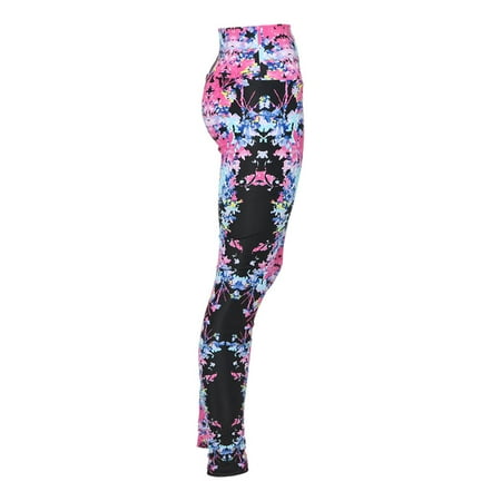 Alexandra Collection Womens Splatter High Waist Athletic Leggings Black