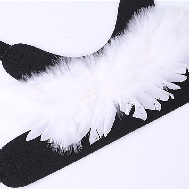 Alas de plumas para mascotas de Halloween, ángel de demonio ligero para cachorro, gatito (blanco M) Likrtyny Para estrenar