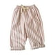 thumbnail image 1 of Odeerbi 1-7 Años Niños Niñas Rayas Algodón Lino Pantalones Verano Casual Cintura Elástica Pantalones Playa, 1 of 4