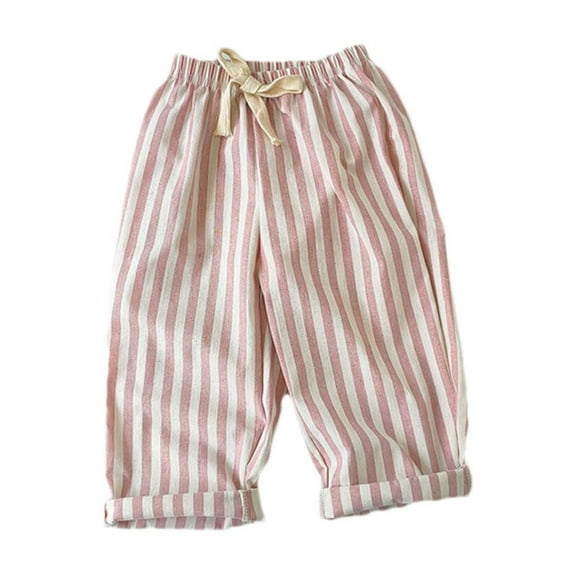LIaqionyy Toddler Baby Boys Girls Striped Pants Elastic Waist Drawstring Trousers Casual Lightweight Palazzo Pants