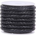 thumbnail image 2 of Yazoeia 2 Meter Braided Leather Cord String, Round Braided Cord PU Leather Braided Leather Cord Braid for Jewelry Making, Necklace, Bracelets, Wraps, Crafts and DIY Design Projects, 3mm, 2 of 7