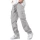 thumbnail image 2 of Ceisia Men's Solid Color Loose Cargo Pants with Multi Pockets & Drawstring Waist Gray XL Gifts, 2 of 9