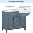 thumbnail image 3 of 36'' Bathroom Vanity with Top Sink, Modern Bathroom Floor Cabinet with 2 Soft Closing Doors and 2 Storage Drawers, Solid Wood Frame Bathroom Storage Cabinet with Three-Hole Basin,, 3 of 9