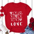 thumbnail image 2 of B91xZ Womens Mode T-Shirt à Manches Courtes Imprimé Col Rond, Rouge S, 2 of 4