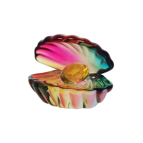1Pcs Colorful Crystal Seashell Figurine Collectible,Glass Shell Figurine with Pearl for Wedding Gift Table Decor