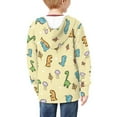 thumbnail image 6 of Xoenoiee Orange Dinosaur Print Kids Casual Sweatshirt Zip up Hooded Sports Jacket with Pocket Boys Girls Teens Long Sleeve Athletic Hoodie Outwear, 8-10 Years, 6 of 7