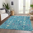 thumbnail image 6 of Addison Rugs Mayfield Premium Machine Washable Traditional Oriental Teal Rectangle Rug, 10' x 14', 6 of 6