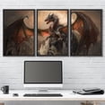 thumbnail image 2 of wall26 Framed Canvas Print Wall Art Set Mystic Dragon Captures Castle Fantasy &amp; Sci-Fi Myth Illustrations Art Contemporary Scenic Fun Colorful for Living Room, Bedroom, Office - 24"x36", 2 of 5