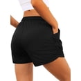 thumbnail image 2 of Hanerdun Women Sports Shorts Female Running Pants Elastic Waist Athletic Bottom Black 2XL, 2 of 5