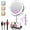 1x/30x Silver, variant on 9" Large Lighted Makeup Mirror with Magnification, 1X/30X Double Sided Magnifying Mirror with Adjustable Height, Rechargeable  Mirror with 3 Color Dimmable Lights, 360? Rotation