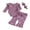 Purple, variant on Suealasg Baby Girls Clothes Long Sleeve Romper Daisy Print Flare Pants Headband Sets 3 6 9 12 18 Months Infant Girls 3Pcs Spring Fall Outfits