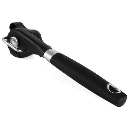 Easy Grip Handle (Food-Safe Stainless Steel Manual Professional Smooth Edge Safety Can Opener with Easy Turn Knob, Soft Comfortable Ergonomically Designed Anti Slip Grips Handle -)